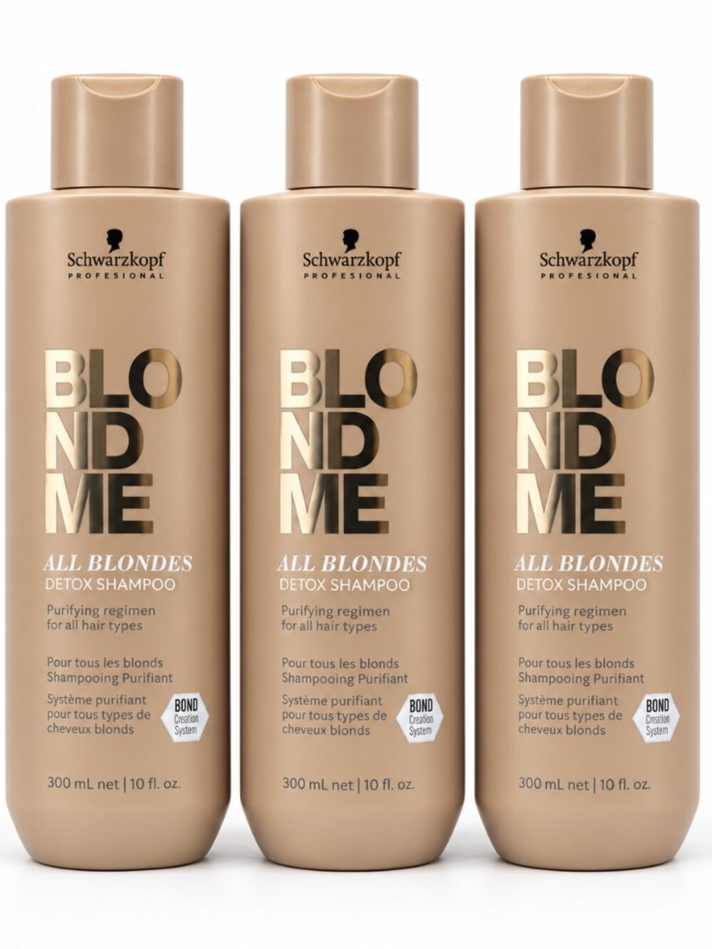 Schwarzkopf Professional BLONDME All Blondes Detox Shampoo – 3 Pack, 300 mL